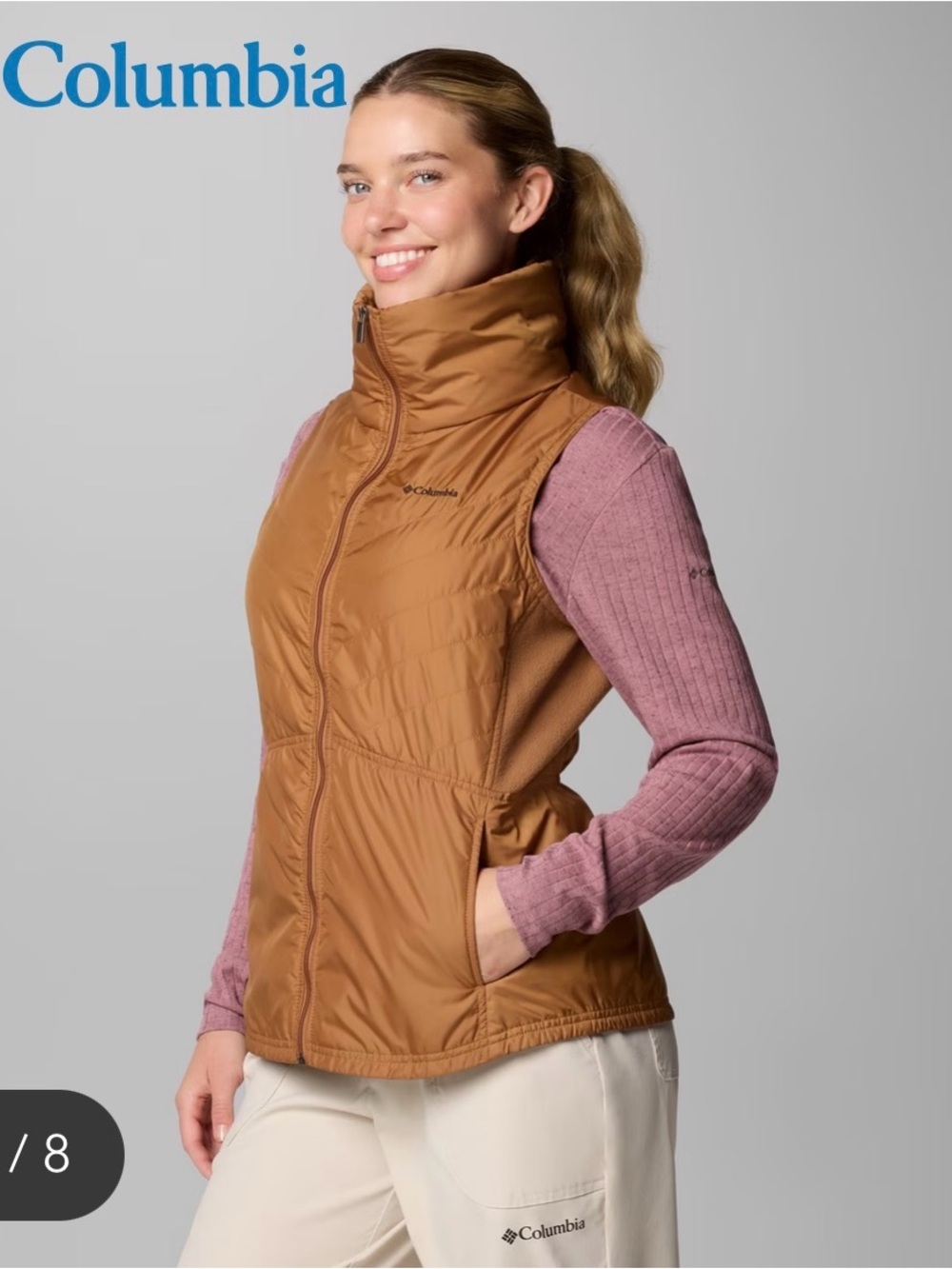 Columbia Women's Omni-Shield Mix It Around Puffer Fleece Vest III camel brown